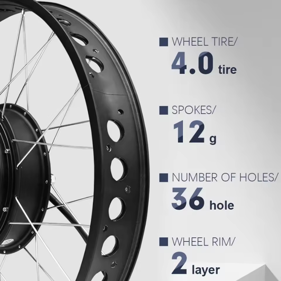 72V 3000W Fat Tire Snow Bike M - đánh giá và giá Fat Tire Ebike Conversion Kit 2000W